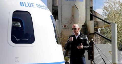 Amazon's Jeff Bezos in Blue Origin
