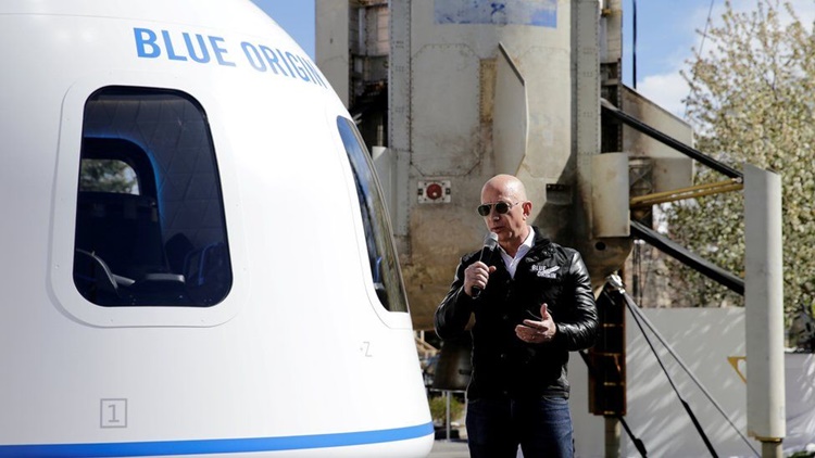 Amazon's Jeff Bezos in Blue Origin