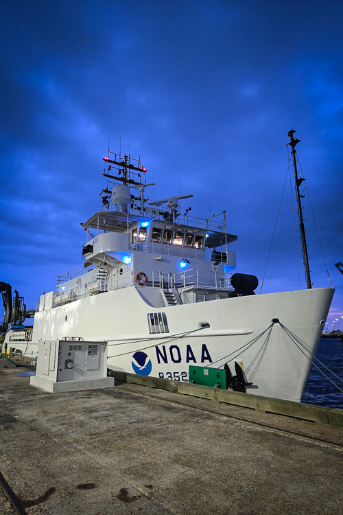 NOAA Ship Nancy Foster supporting the technical diving mission